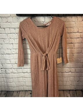 Love Squared Tan Long Sleeve Jumpsuit Girl Size 10